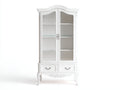Vitrine - Bois-Verre - 88x42x188 cm - Blanc - Rococo classique