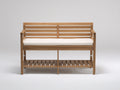 Banc de jardin - Bois-Tissu - 136x58x90 cm - Naturel-Blanc cassé - Style contemporain