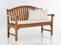 Banc de jardin - Bois-Tissu - 153x61x92 cm - Miel-Crème - Style traditionnel