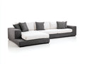 Canapé d'angle - Tissu texturé - 303x181x86 cm - Blanc-Gris anthracite - Style contemporain