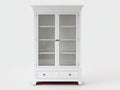 Vitrine - Bois-Verre - 94x43x188 cm - Blanc - Classique sculpté