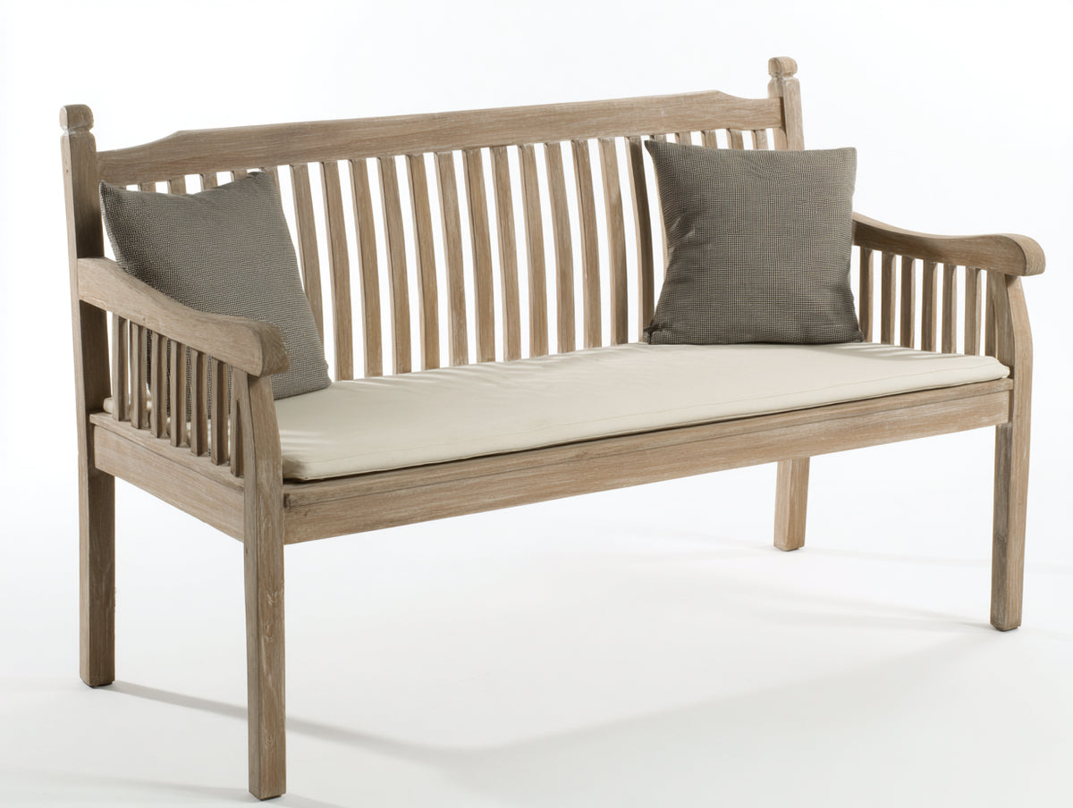 Banc de jardin - Bois-Tissu - 168x64x94 cm - Beige-Crème - Style rustique