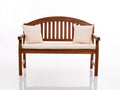 Banc de jardin - Bois-Tissu - 154x62x91 cm - Marron-Crème - Style classique