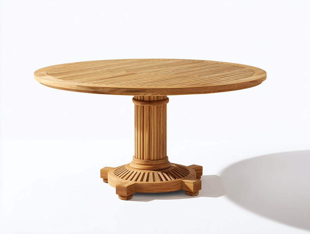 Table de jardin - Bois - 120x120x76 cm - Naturel - Style traditionnel