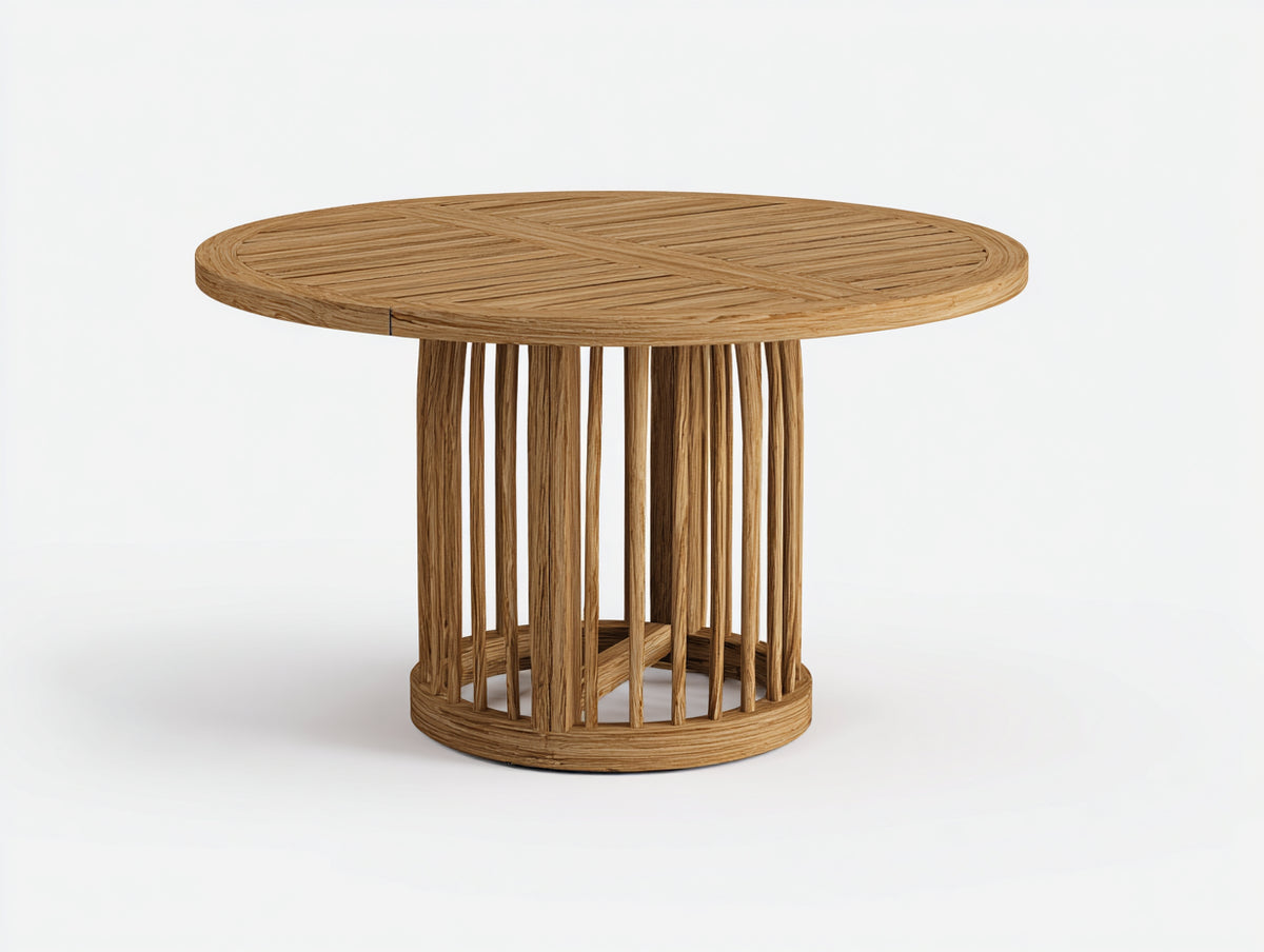 Table de jardin - Bois - 118x118x74 cm - Naturel - Style géométrique