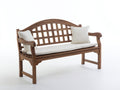 Banc de jardin - Bois-Tissu - 157x64x94 cm - Brun moyen-Crème - Style rustique