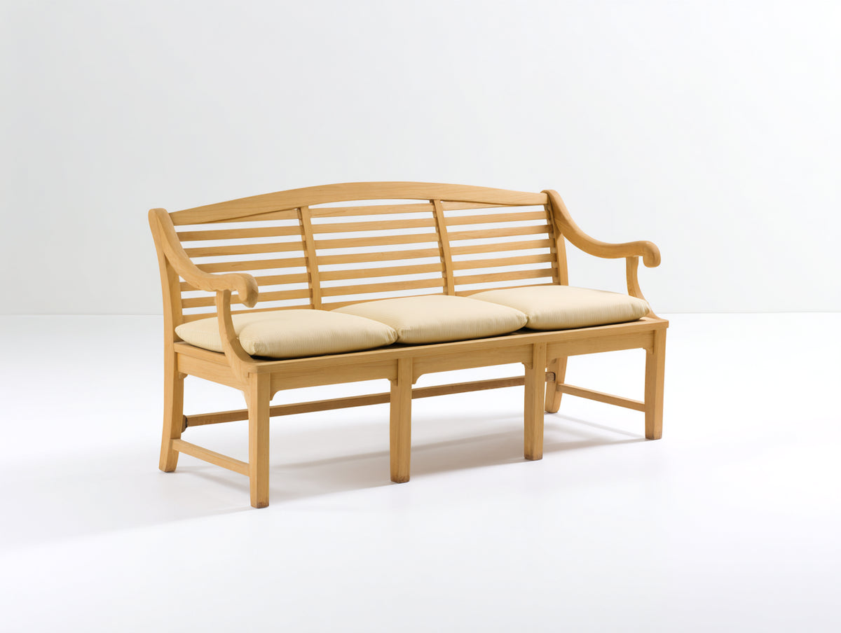 Banc de jardin - Bois-Tissu - 168x66x91 cm - Naturel-Beige - Style classique