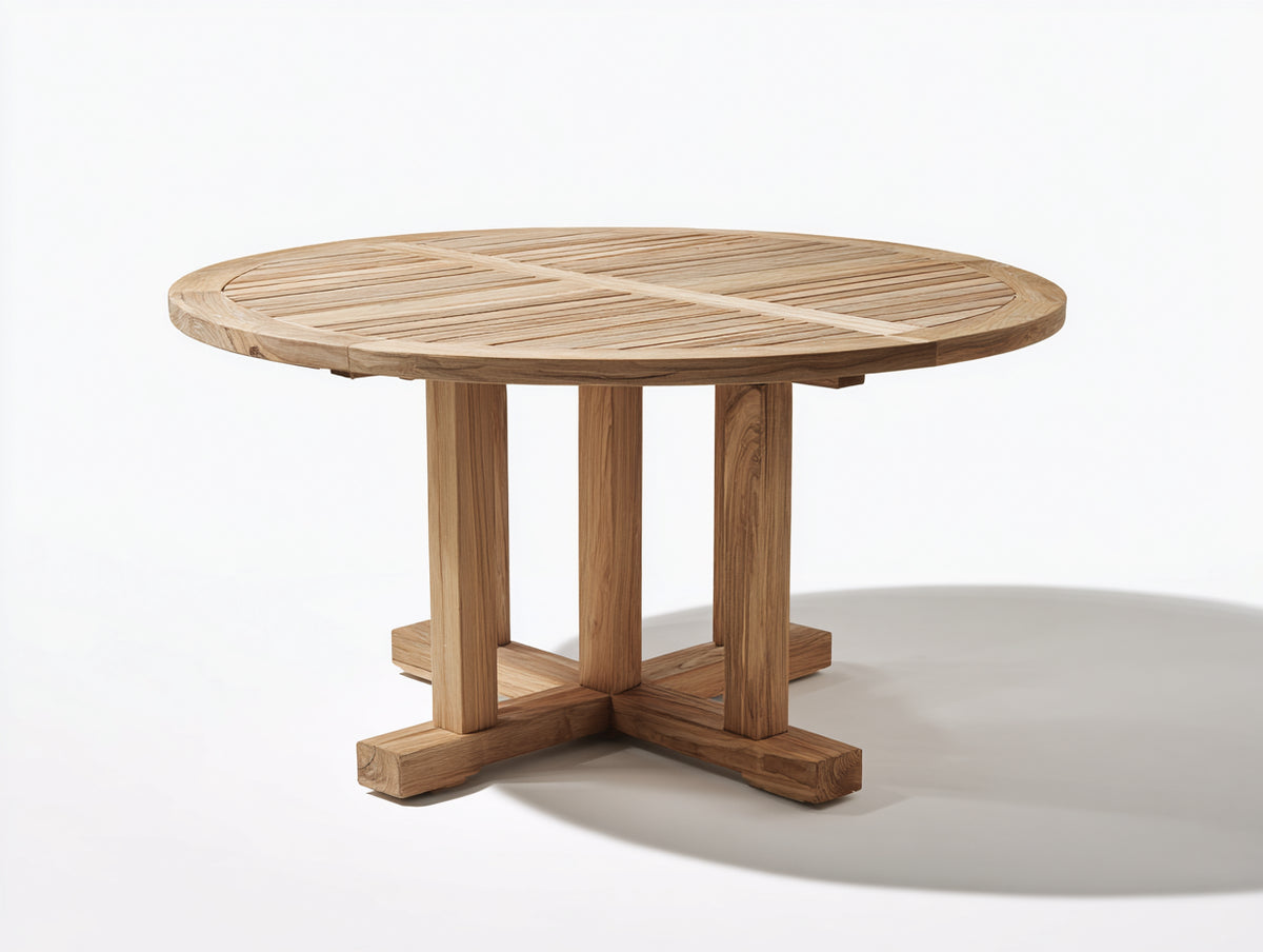 Table de jardin - Bois - 120x120x74 cm - Naturel - Style traditionnel