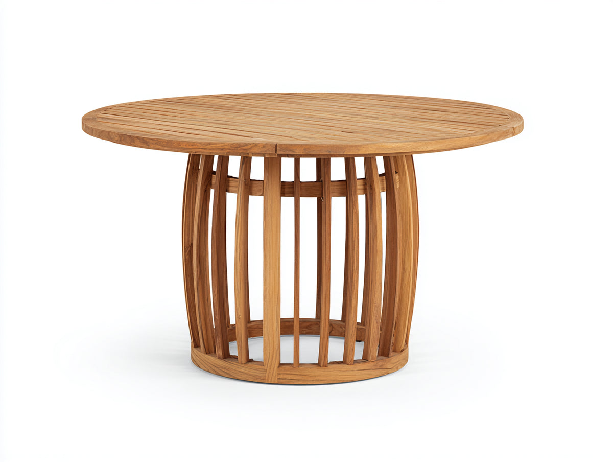 Table de jardin - Bois - 124x124x75 cm - Naturel - Style contemporain