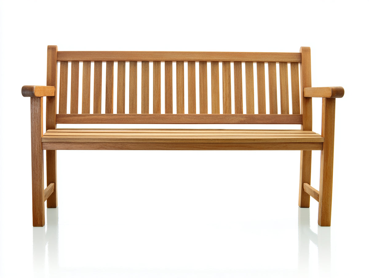 Banc de jardin - Bois - 145x58x90 cm - Marron clair - Style minimaliste