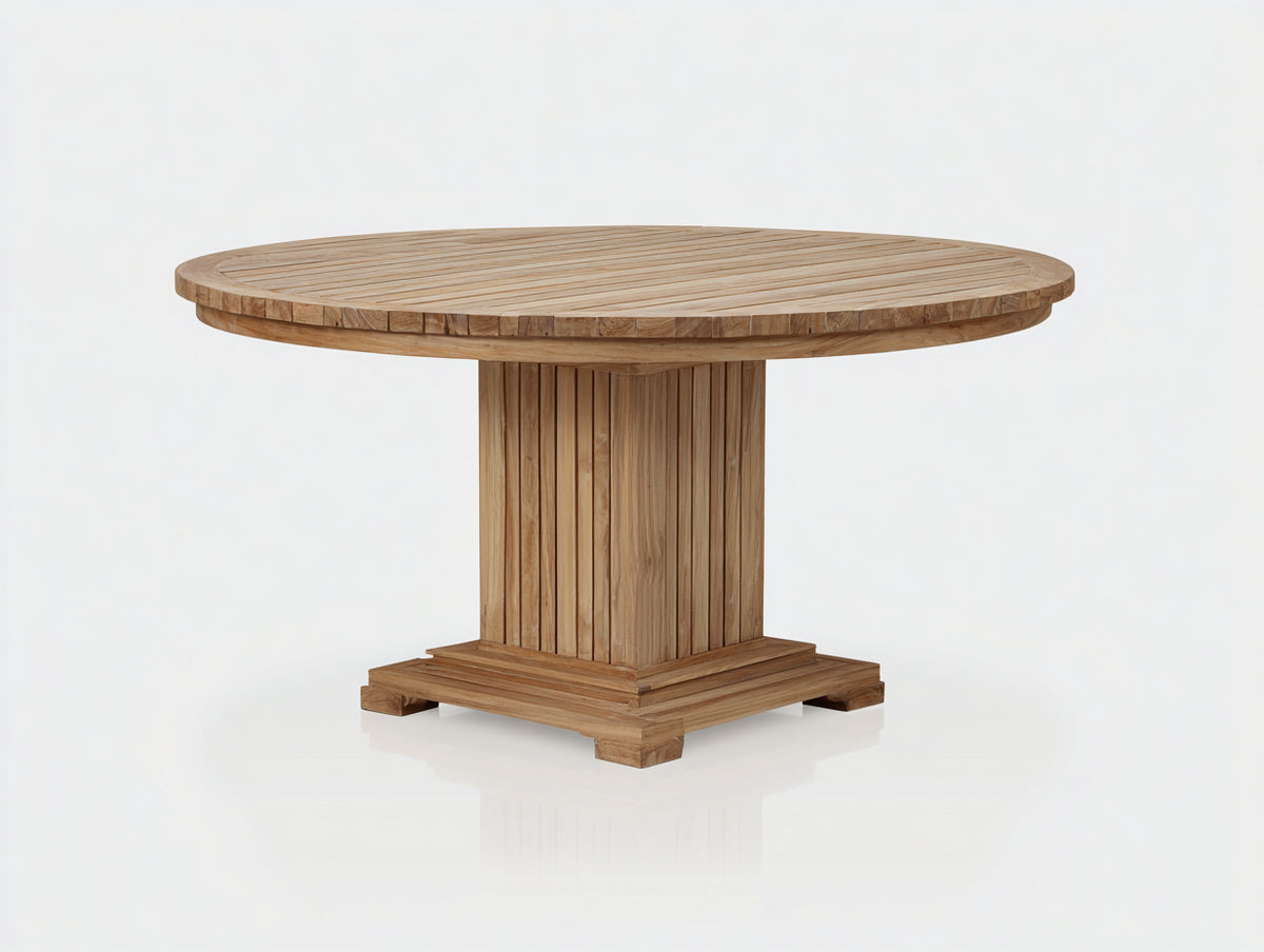 Table de jardin - Bois - 132x132x76 cm - Naturel - Style classique