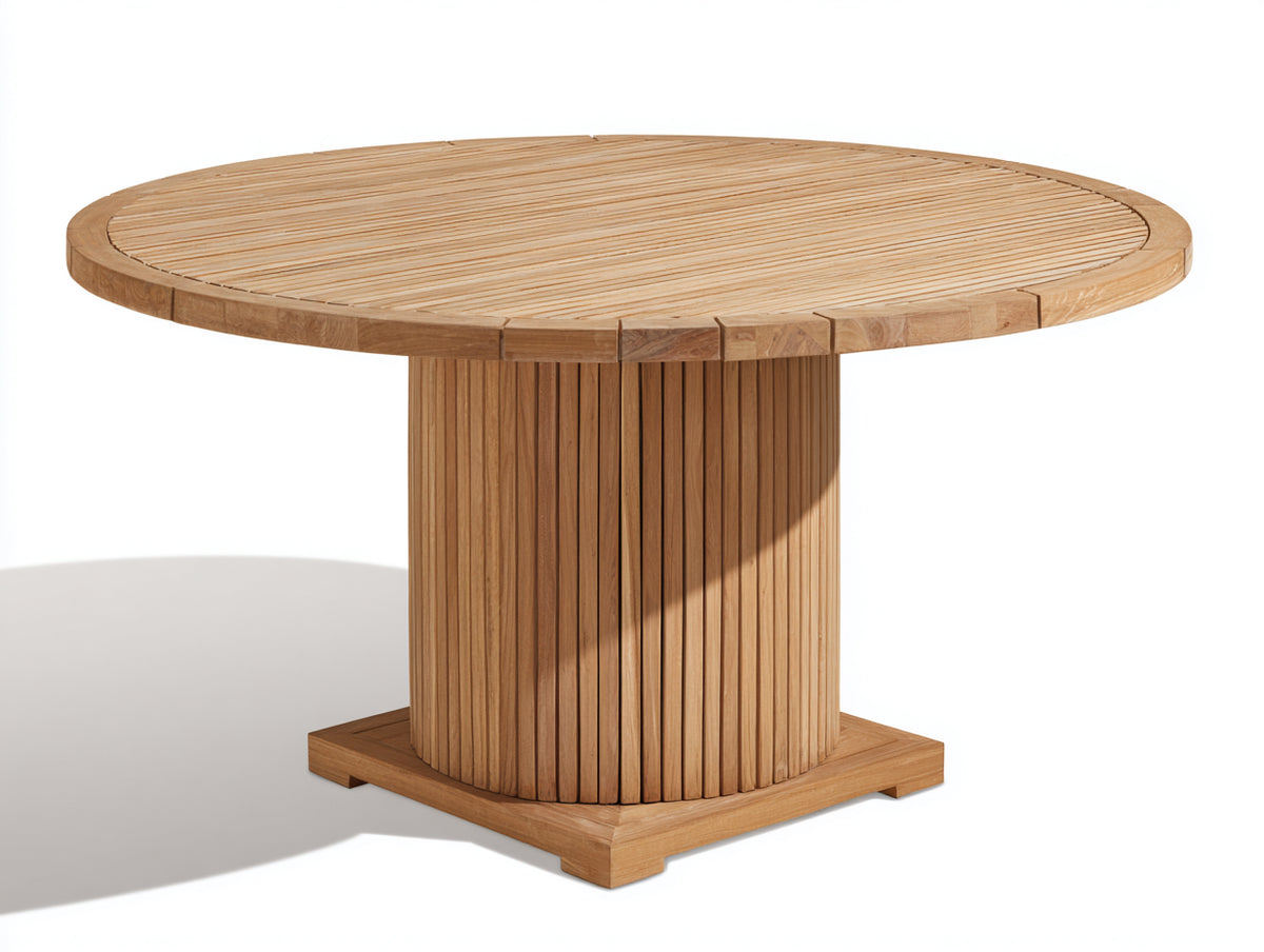 Table de jardin - Bois - 122x122x76 cm - Naturel - Style minimaliste