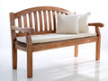 Banc de jardin - Bois-Tissu - 165x64x94 cm - Noyer-Crème - Style artisanal