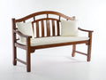 Banc de jardin - Bois-Tissu - 152x64x92 cm - Marron foncé-Crème - Style traditionnel
