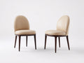 Chaise de salle à manger - Bois-Similicuir - 50x56x88 cm - Beige-Bois brun foncé - Classique contemporain