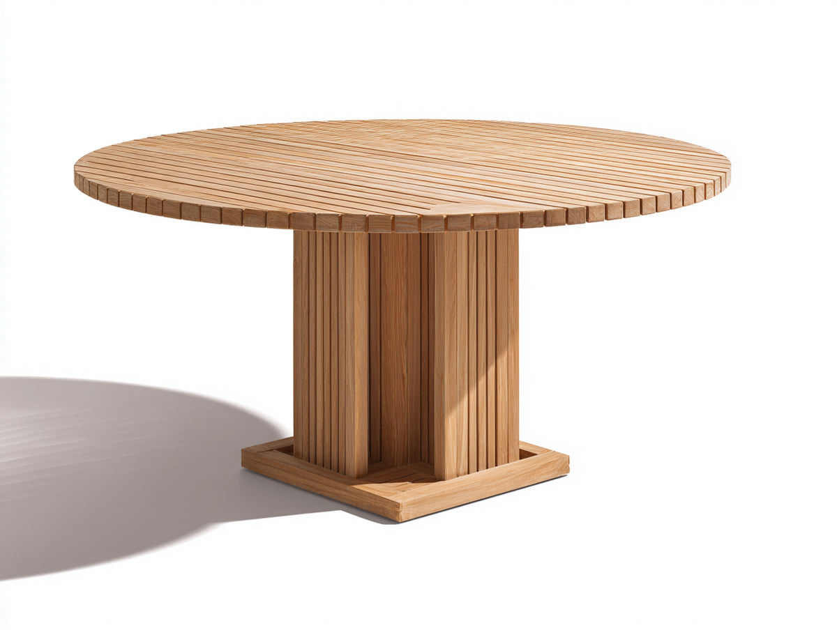 Table de jardin - Bois - 128x128x75 cm - Naturel - Style contemporain