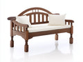 Banc de jardin - Bois-Tissu - 154x66x94 cm - Marron foncé-Crème - Style rustique