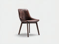 Chaise de salle à manger - Bois-Similicuir - 50x55x82 cm - Brun foncé-Bois foncé - Industriel rétro