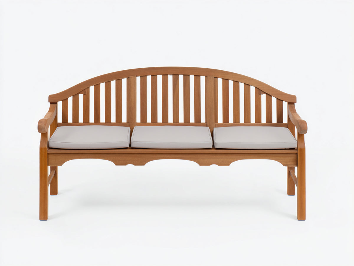 Banc de jardin - Bois-Tissu - 158x63x91 cm - Marron-Gris clair - Style rustique