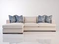Canapé d'angle - Tissu texturé - 288x176x87 cm - Beige clair - Style moderne