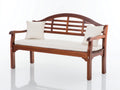 Banc de jardin - Bois-Tissu - 160x64x90 cm - Marron-Crème - Style colonial