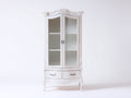 Vitrine - Bois-Verre - 91x43x190 cm - Blanc - Baroque élégant